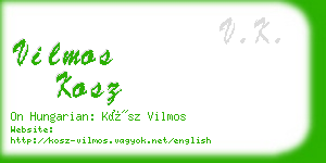 vilmos kosz business card